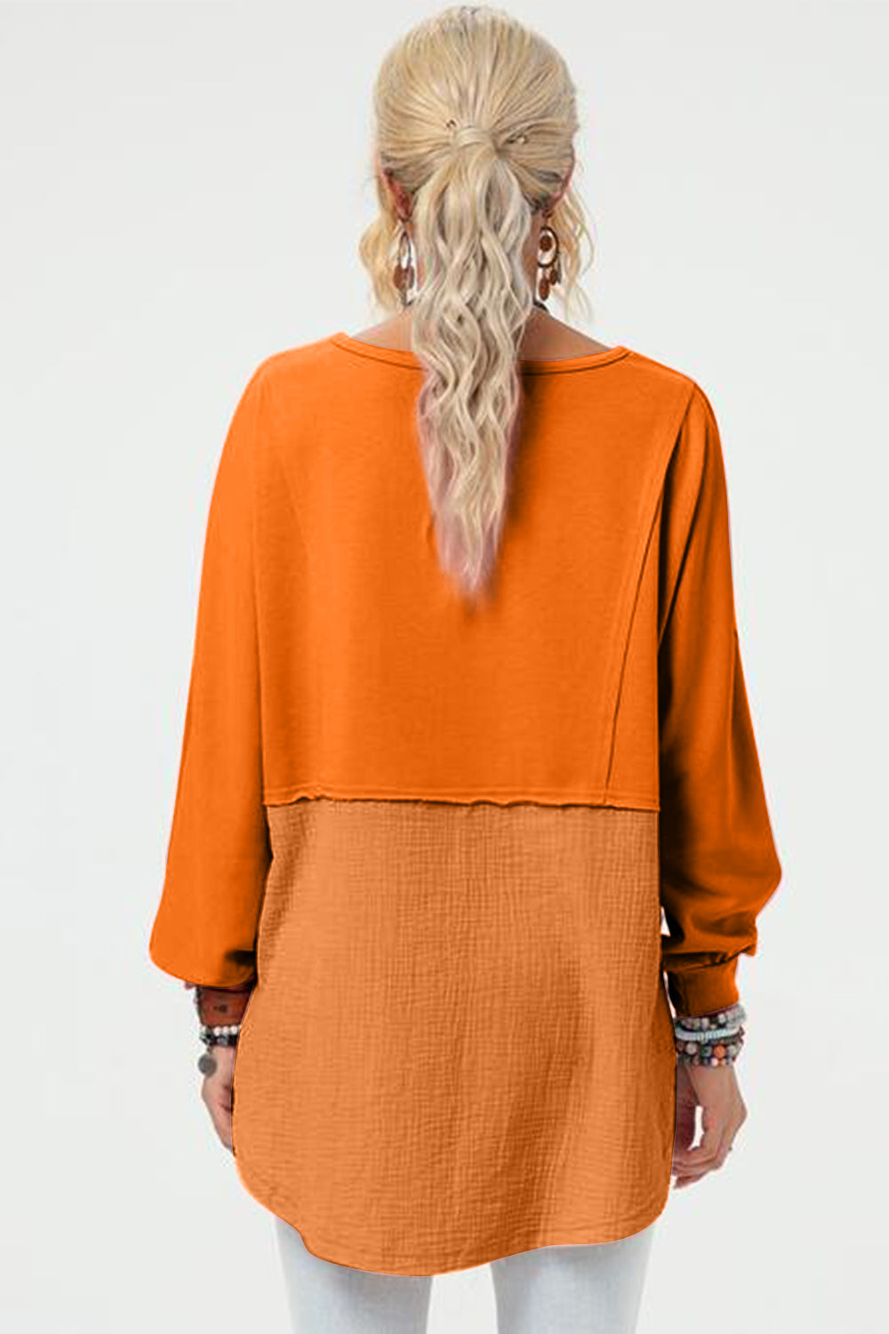 Double Take Full Size Long Sleeve High-Low T-Shirt - Charming Charlie