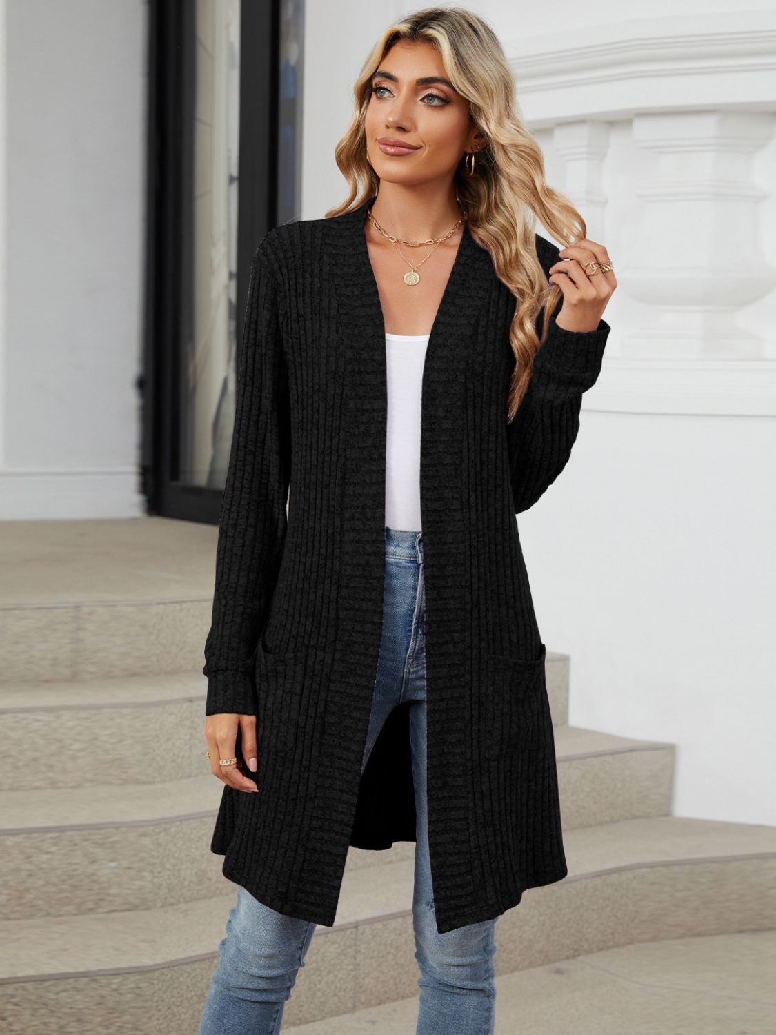Open Front Long Sleeve Cardigan - Charming Charlie