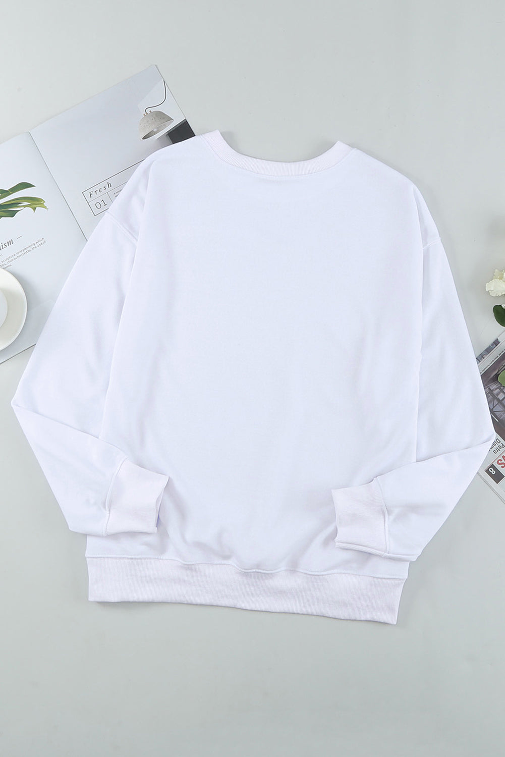 Leopard Round Neck Long Sleeve Sweatshirt - Charming Charlie
