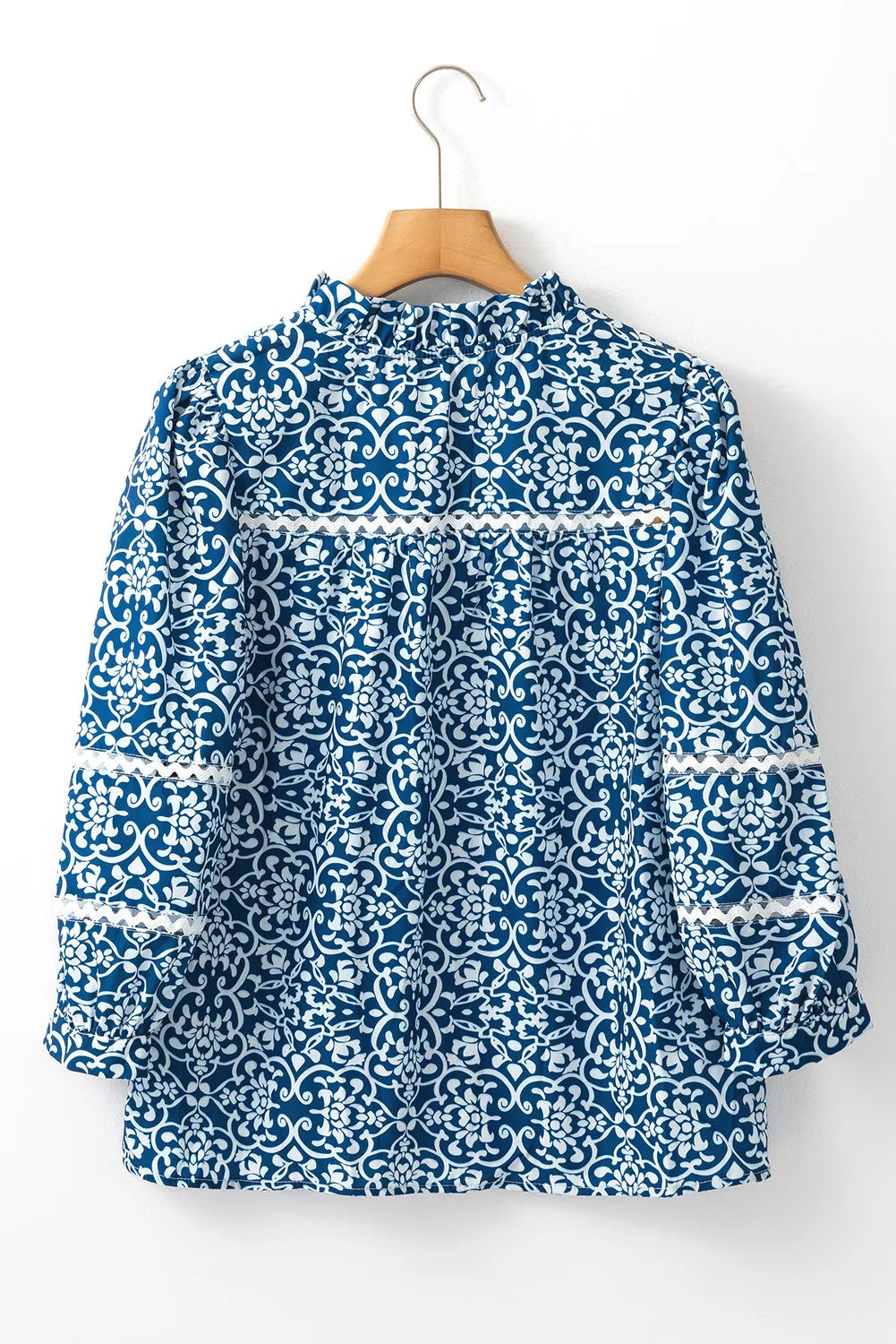 Printed Mock Neck Long Sleeve Blouse - Charming Charlie