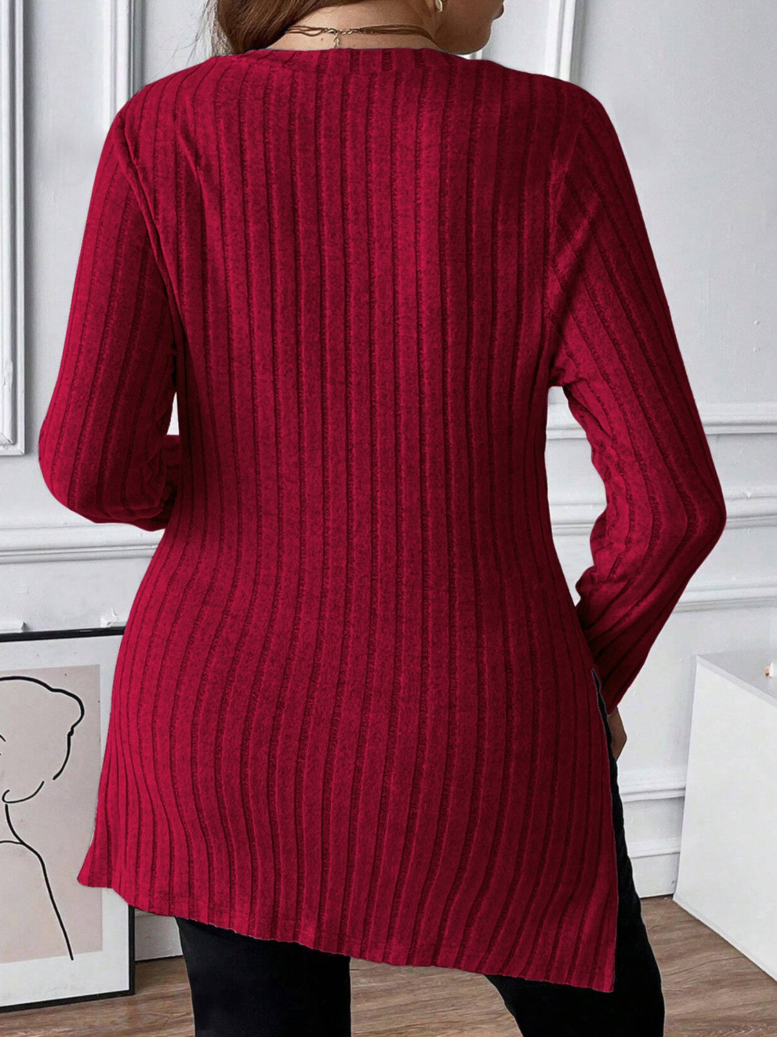Plus Size Square Neck Long Sleeve Top - Charming Charlie