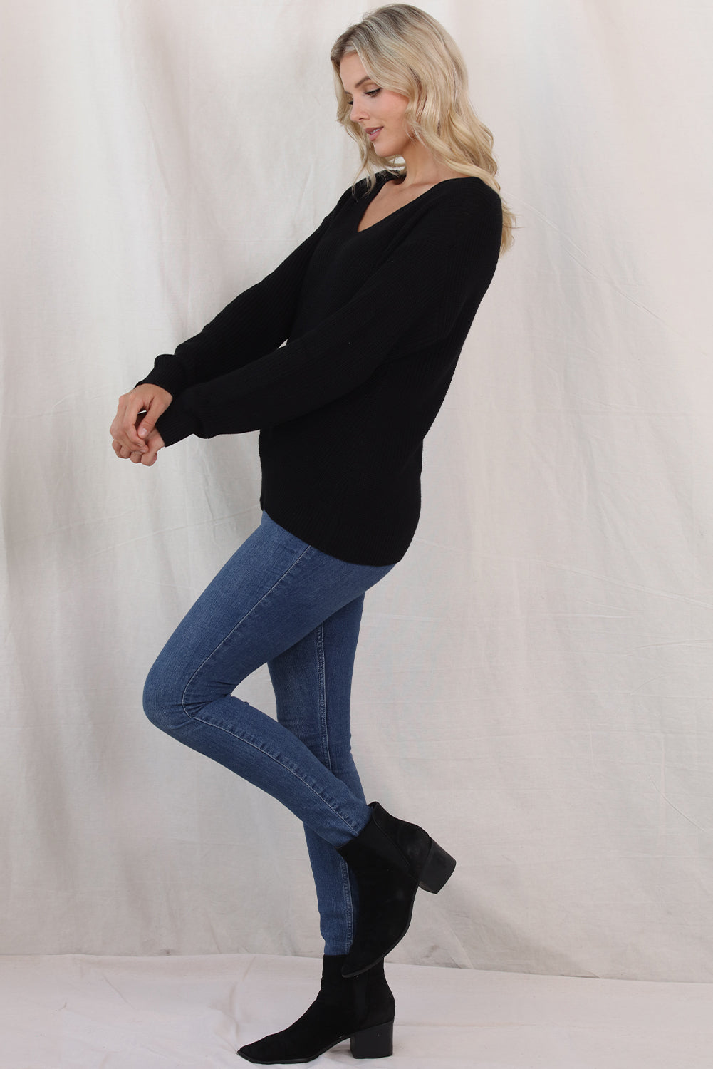 V-Neck Drop Shoulder Sweater - Charming Charlie