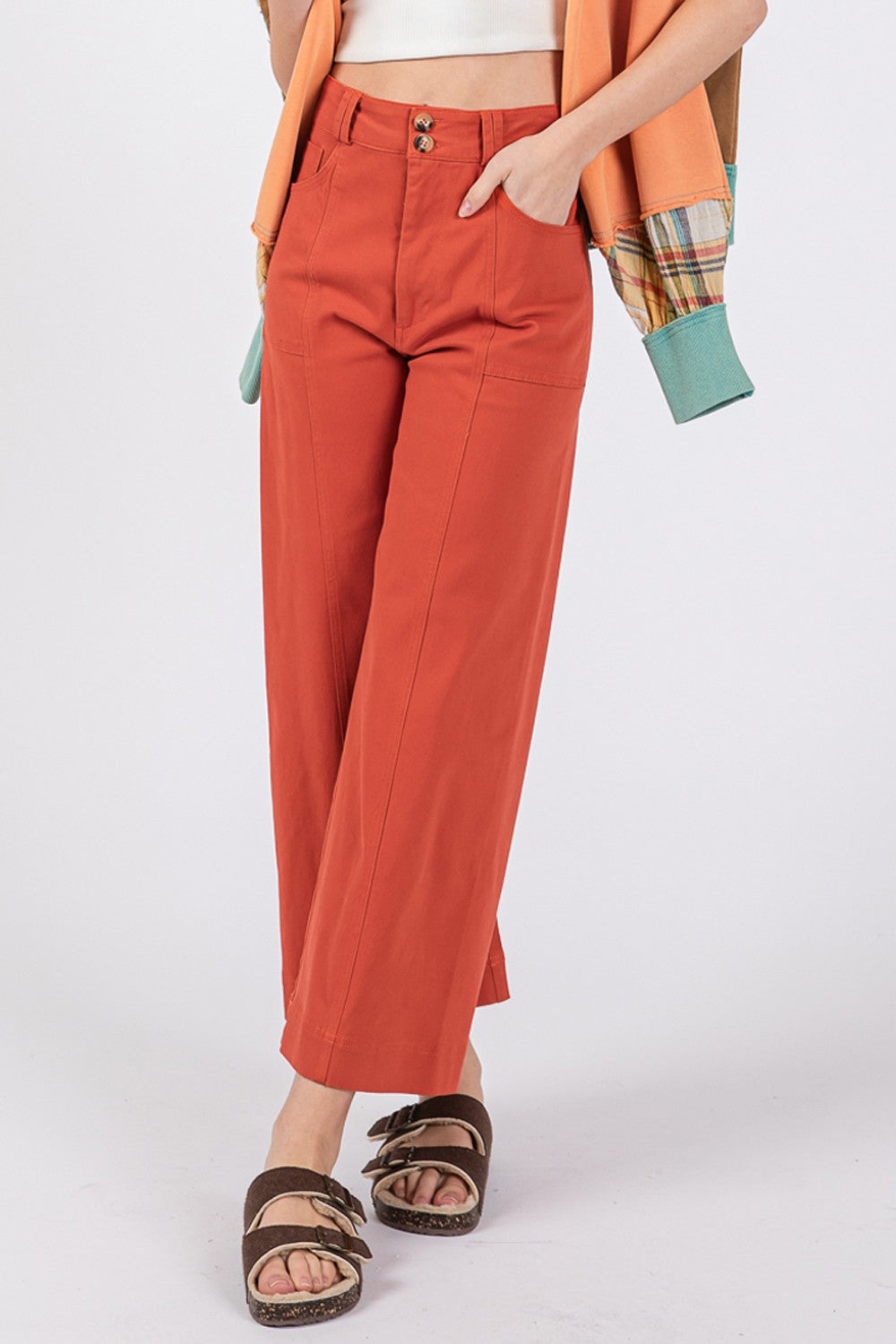 SAGE + FIG Wide Leg Cropped Pants - Charming Charlie