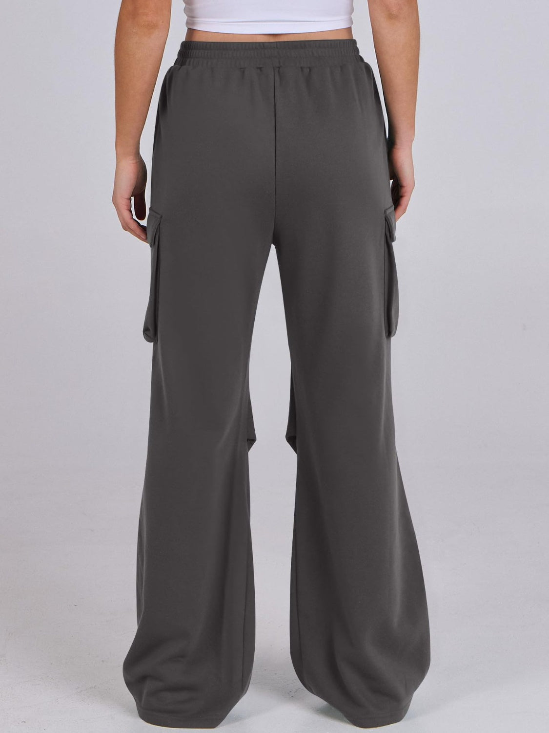 Elastic Waist Wide Leg Pants with Pockets - Charming Charlie