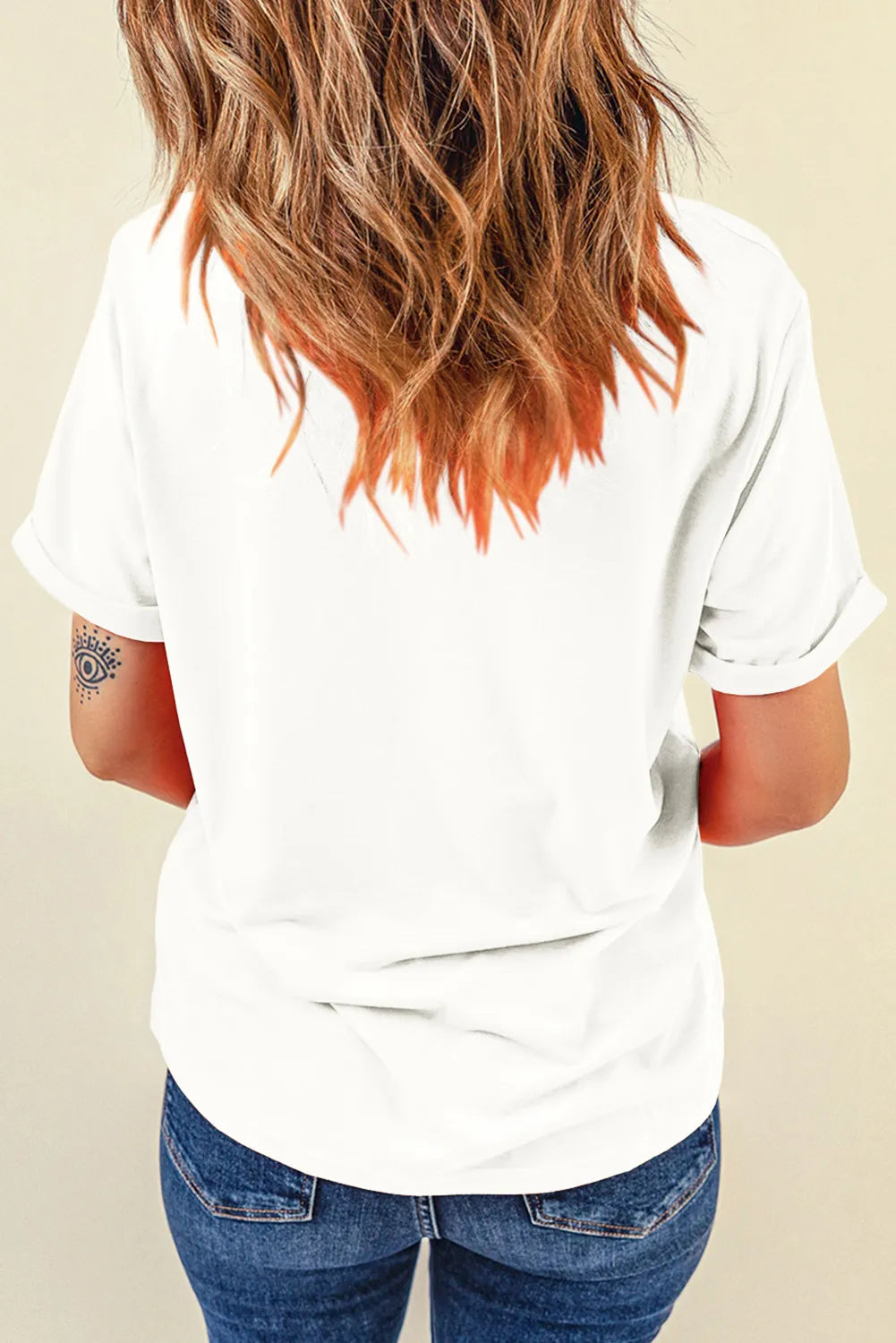 Letter Graphic Round Neck Short Sleeve T-Shirt - Charming Charlie