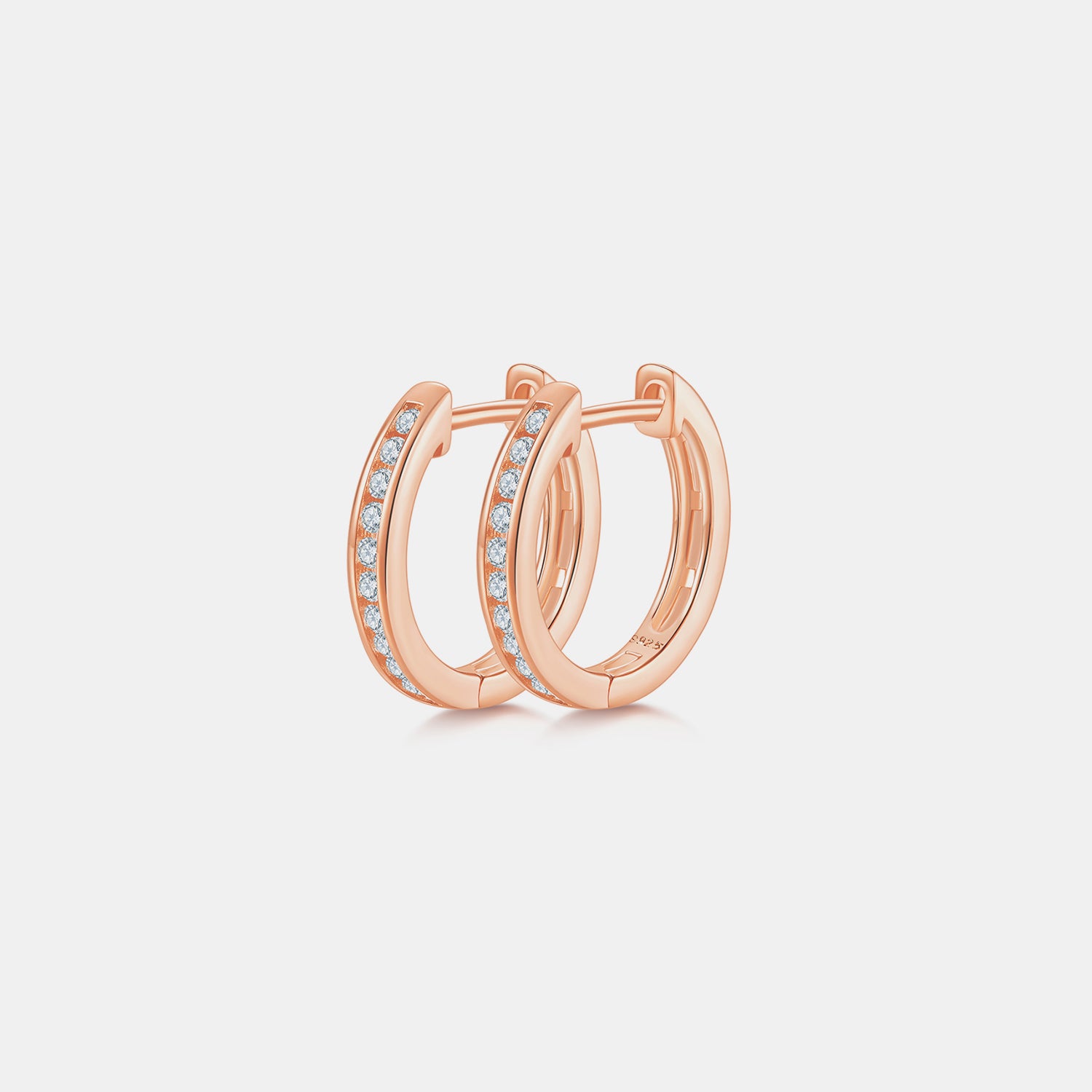 Moissanite 925 Sterling Silver Huggie Earrings - Charming Charlie