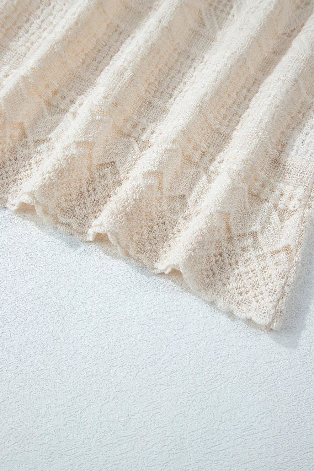 Lace Round Neck Long Sleeve Blouse - Charming Charlie