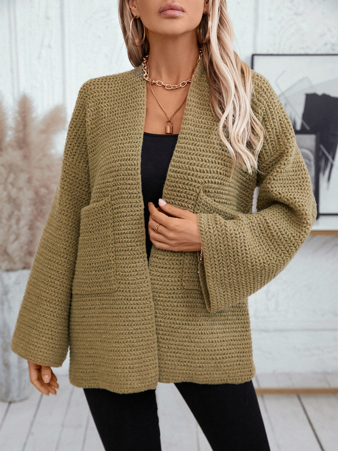 Open Front Long Sleeve Cardigan - Charming Charlie