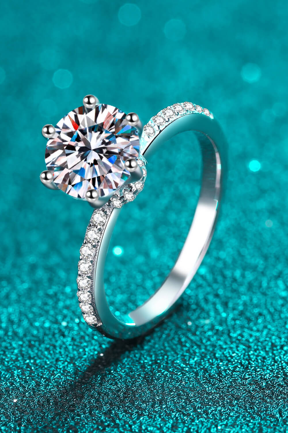 925 Sterling Silver 2 Carat Moissanite Ring - Charming Charlie