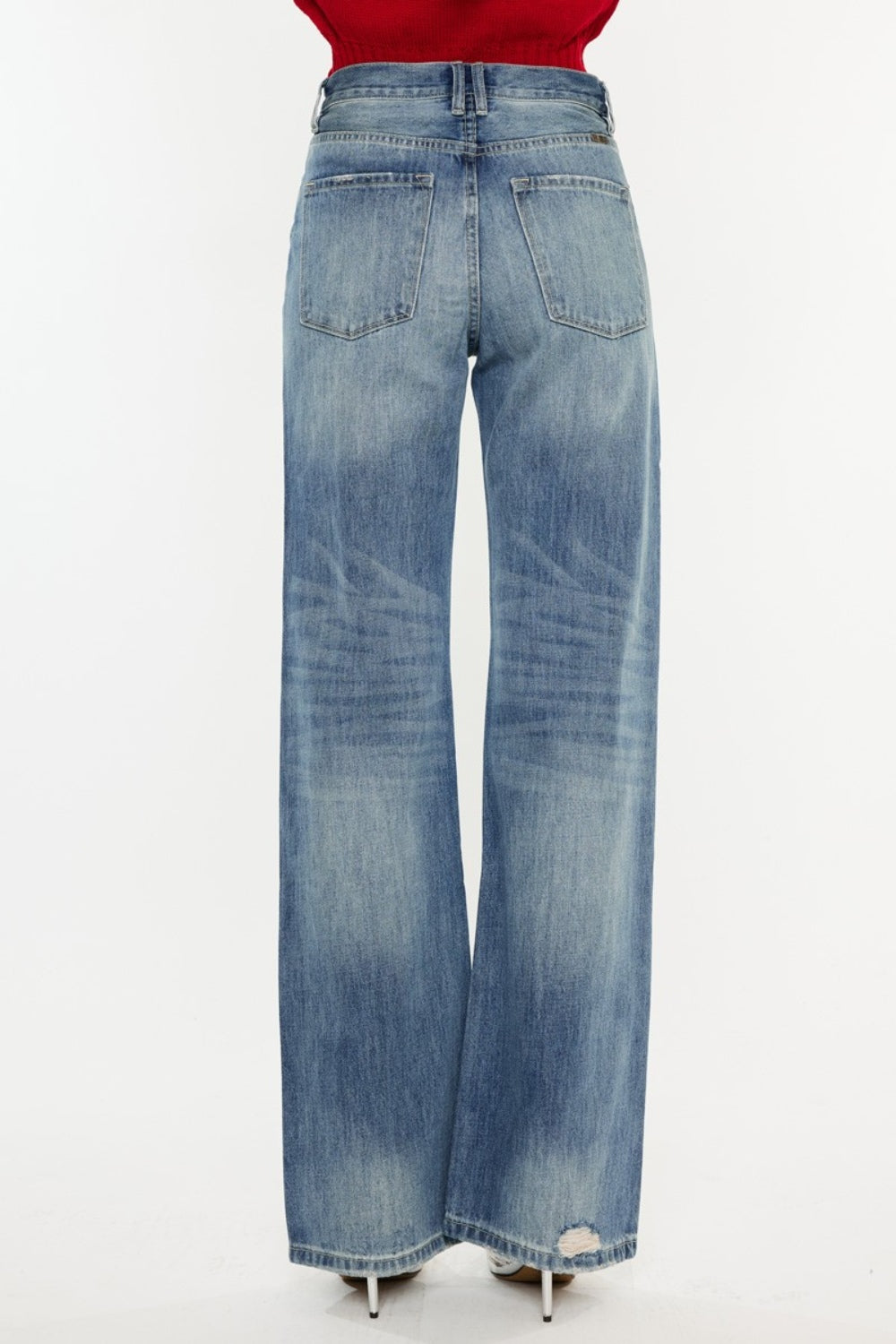 Kancan Distressed High Waist Bootcut Jeans - Charming Charlie