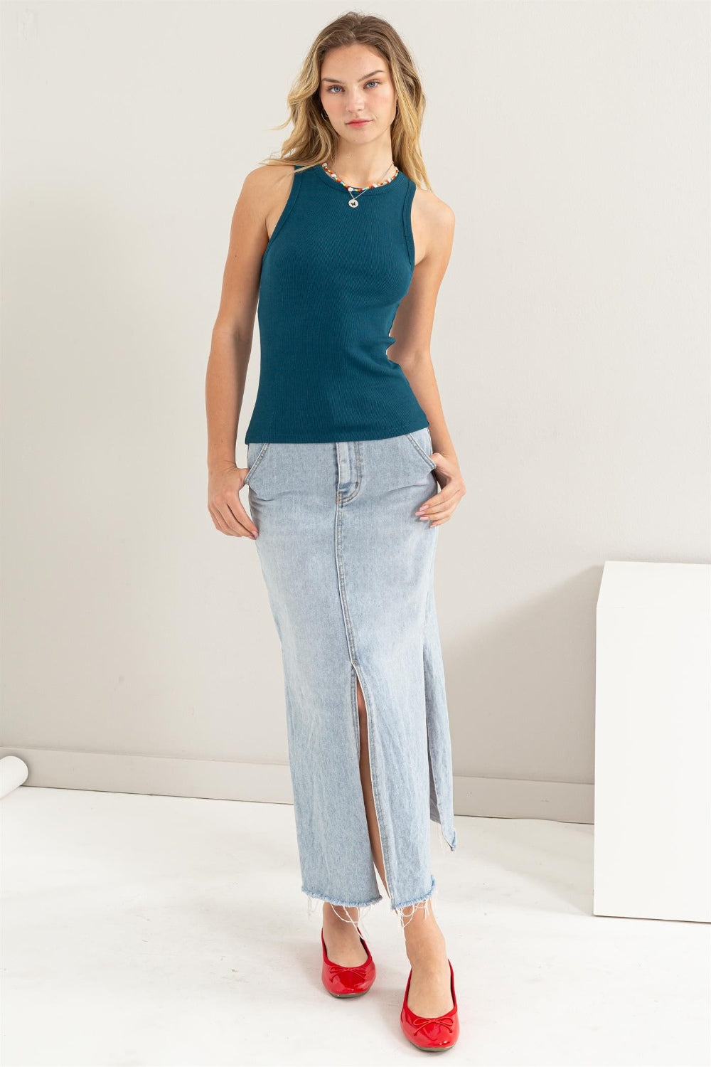 HYFVE Ribbed Round Neck Tank - Charming Charlie