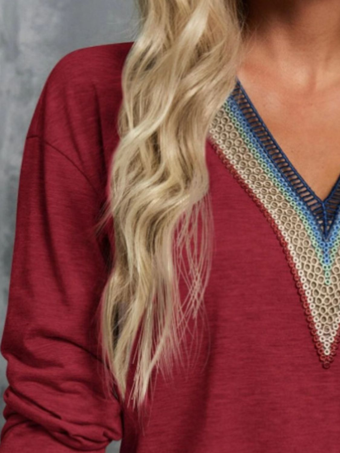 V-Neck Long Sleeve T-Shirt - Charming Charlie