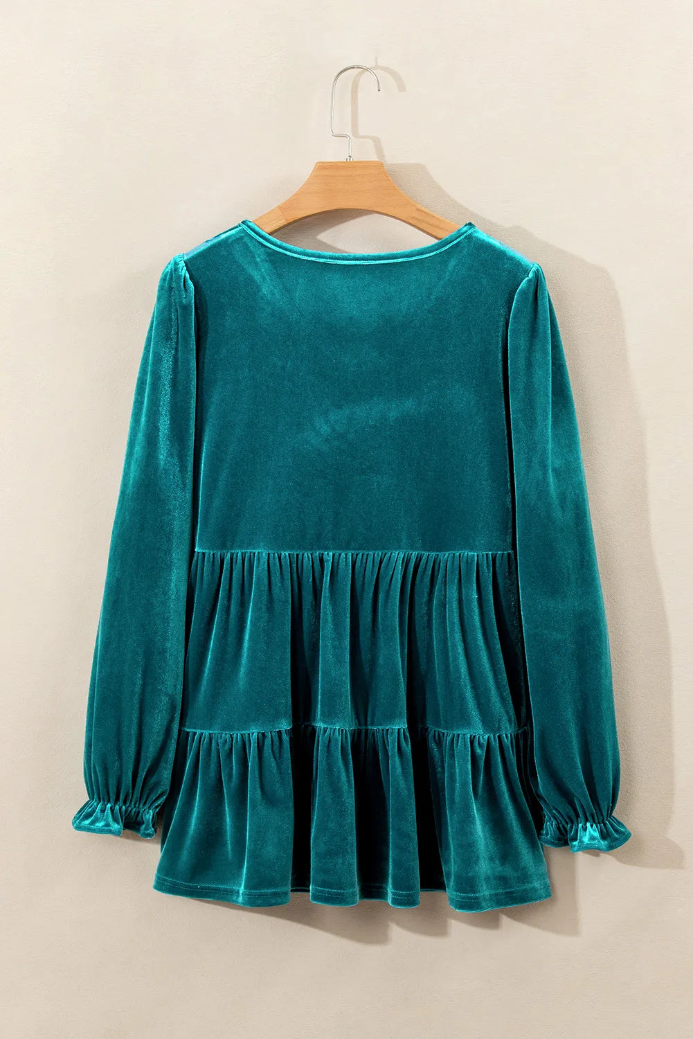 Peplum V-Neck Flounce Sleeve Blouse - Charming Charlie