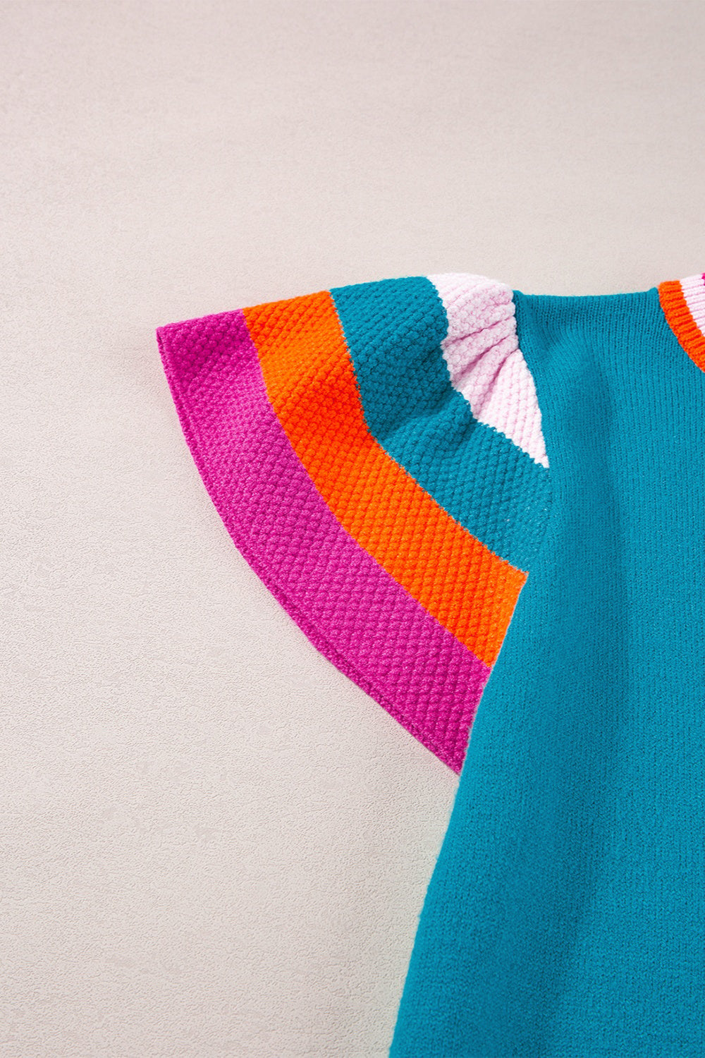 Color Block Round Neck Knit Top - Charming Charlie