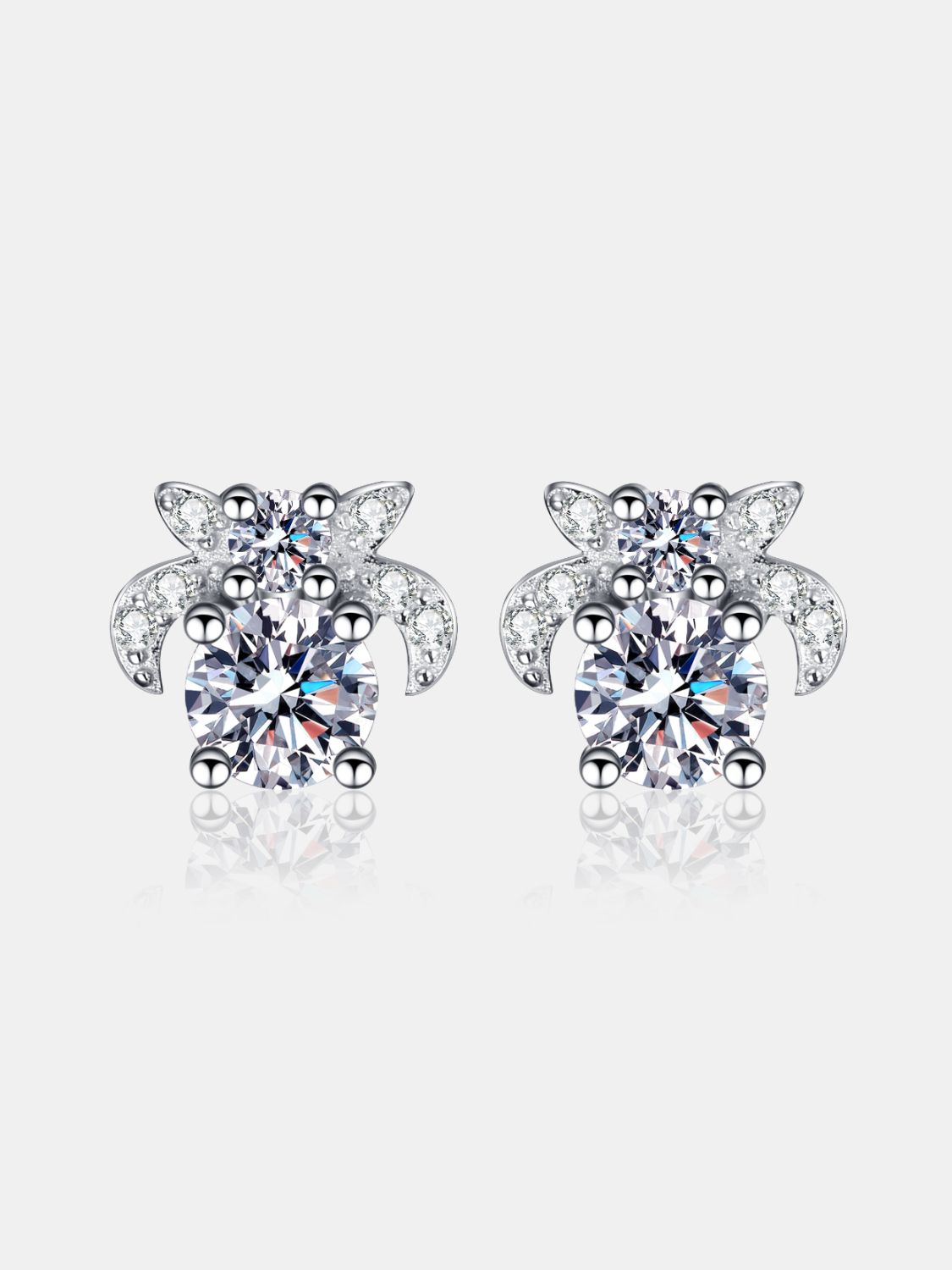 1 Carat Moissanite 925 Sterling Silver Stud Earrings - Charming Charlie