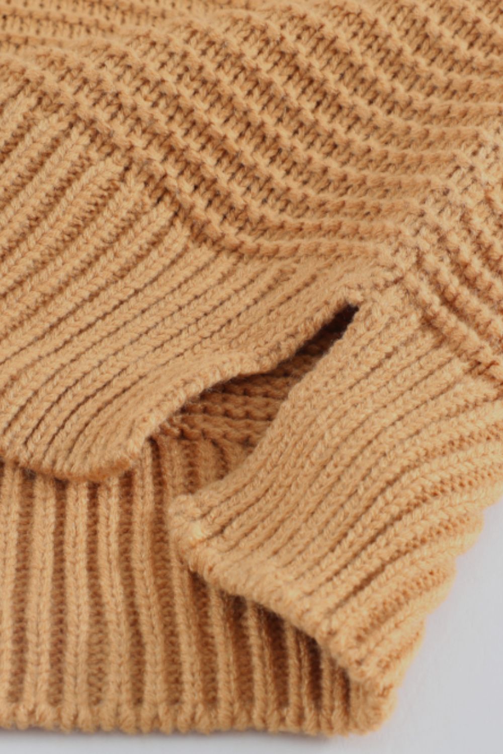 Side Slit Turtleneck Long Sleeve Sweater - Charming Charlie