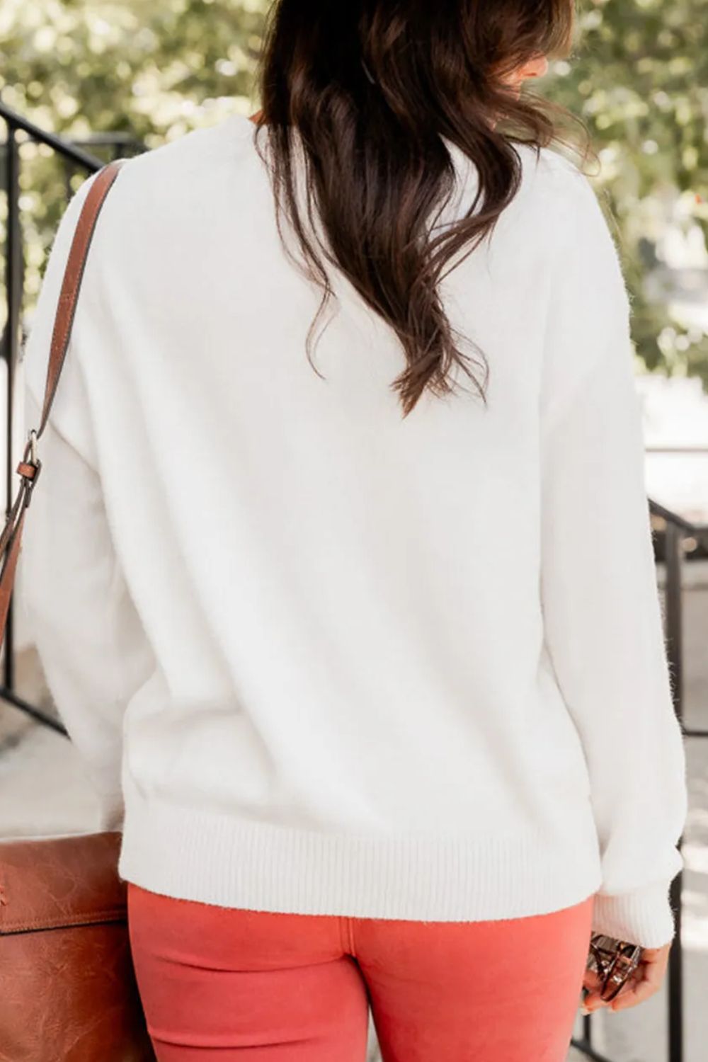 THANKFUL Round Neck Long Sleeve Knit Top - Charming Charlie