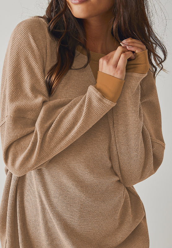 Round Neck Long Sleeve Sweatshirt - Charming Charlie