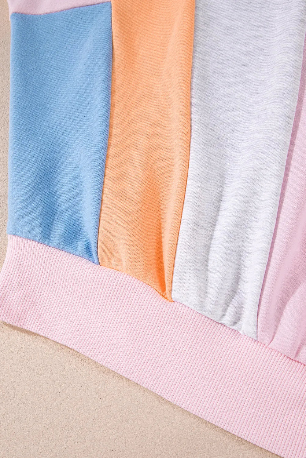 Color Block Round Neck Long Sleeve Sweatshirt - Charming Charlie