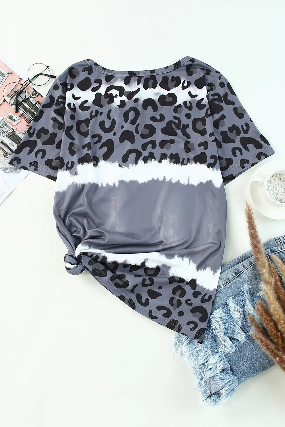 Leopard V-Neck Short Sleeve T-Shirt - Charming Charlie