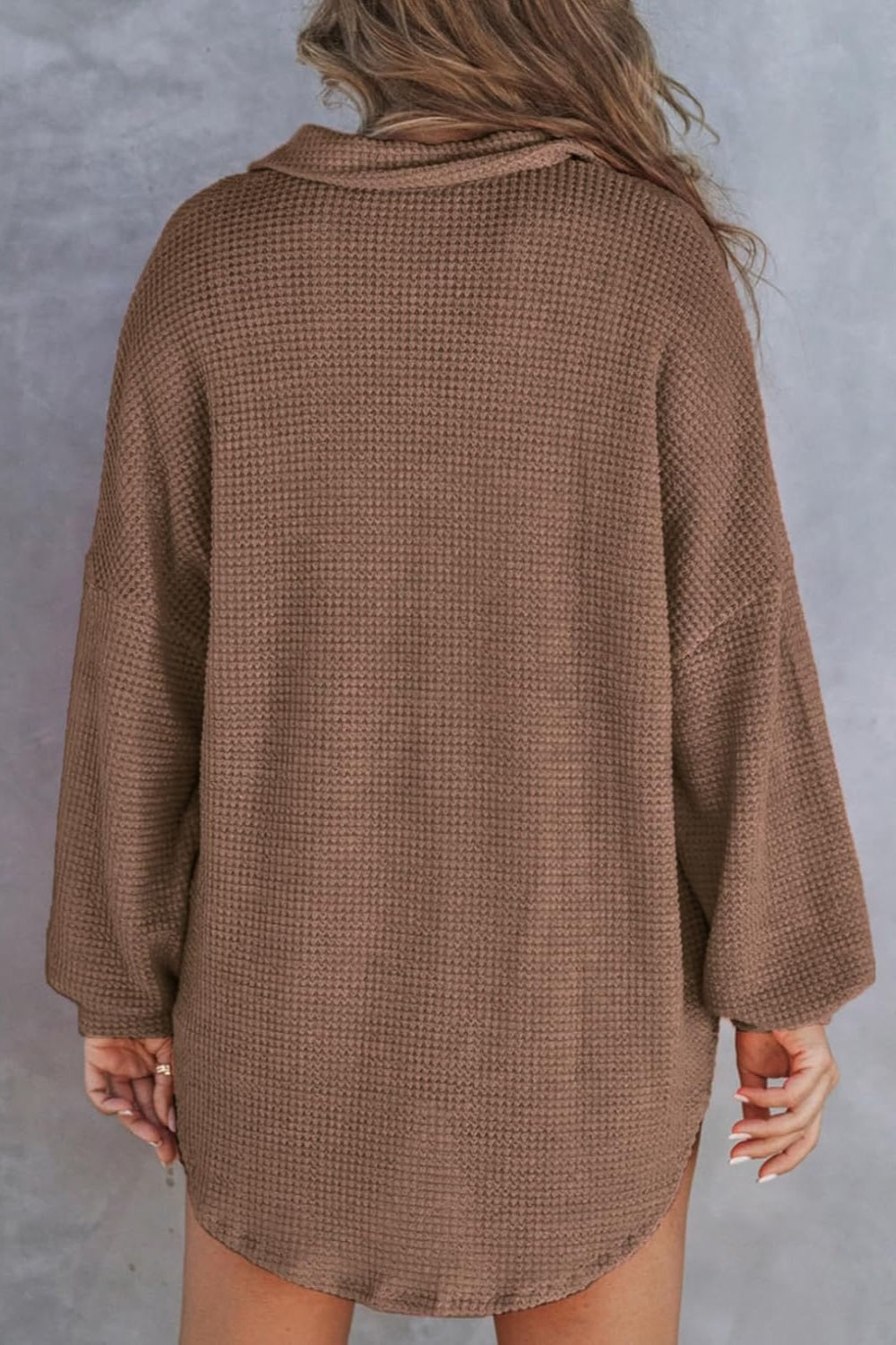 Half Button Long Sleeve Sweatshirt - Charming Charlie
