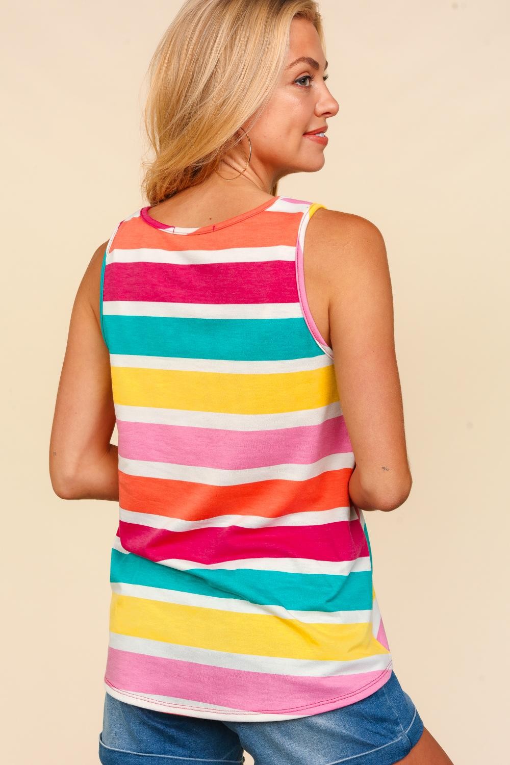 Haptics Round Neck Striped Knit Tank - Charming Charlie