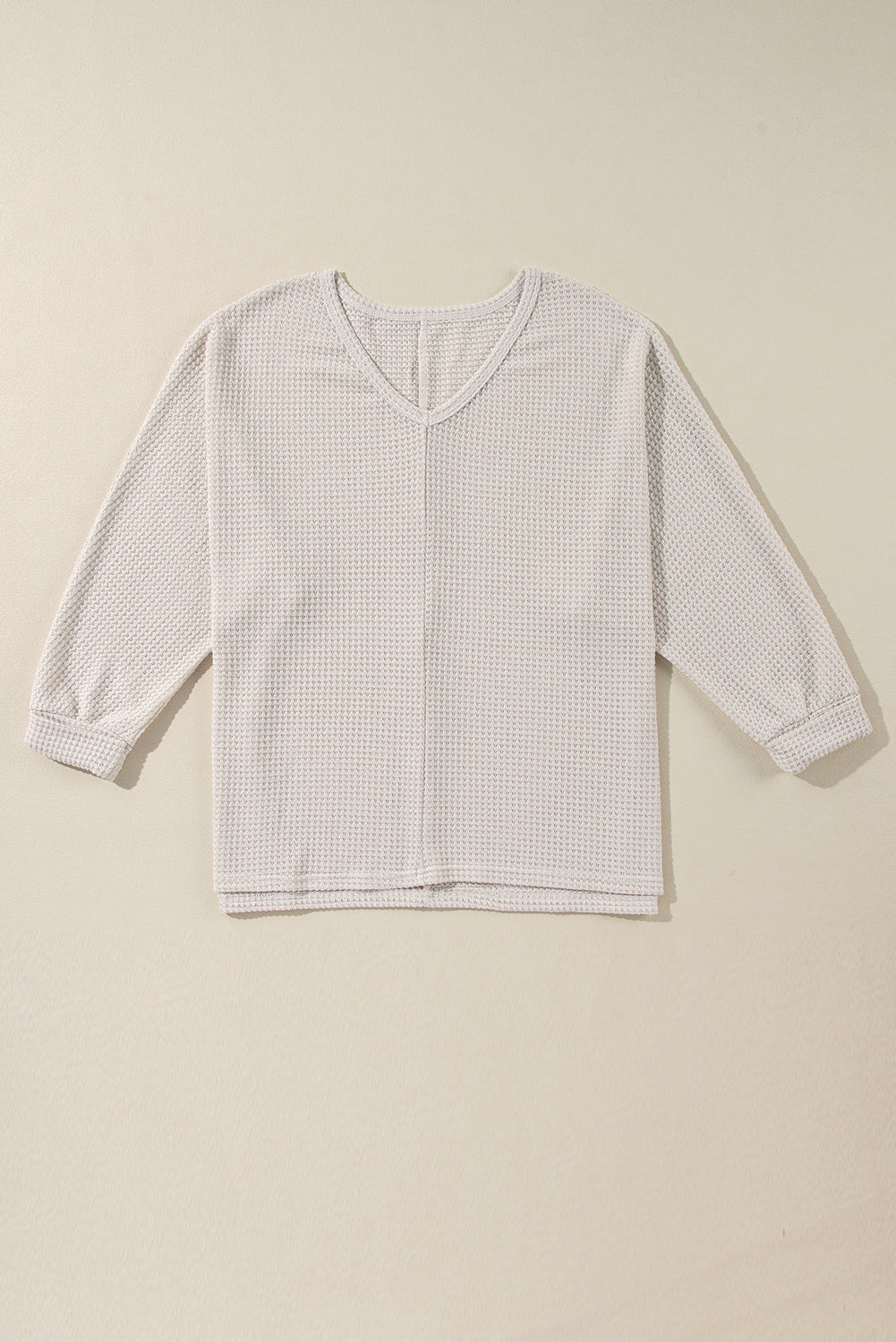 Side Slit V-Neck Long Sleeve Top - Charming Charlie