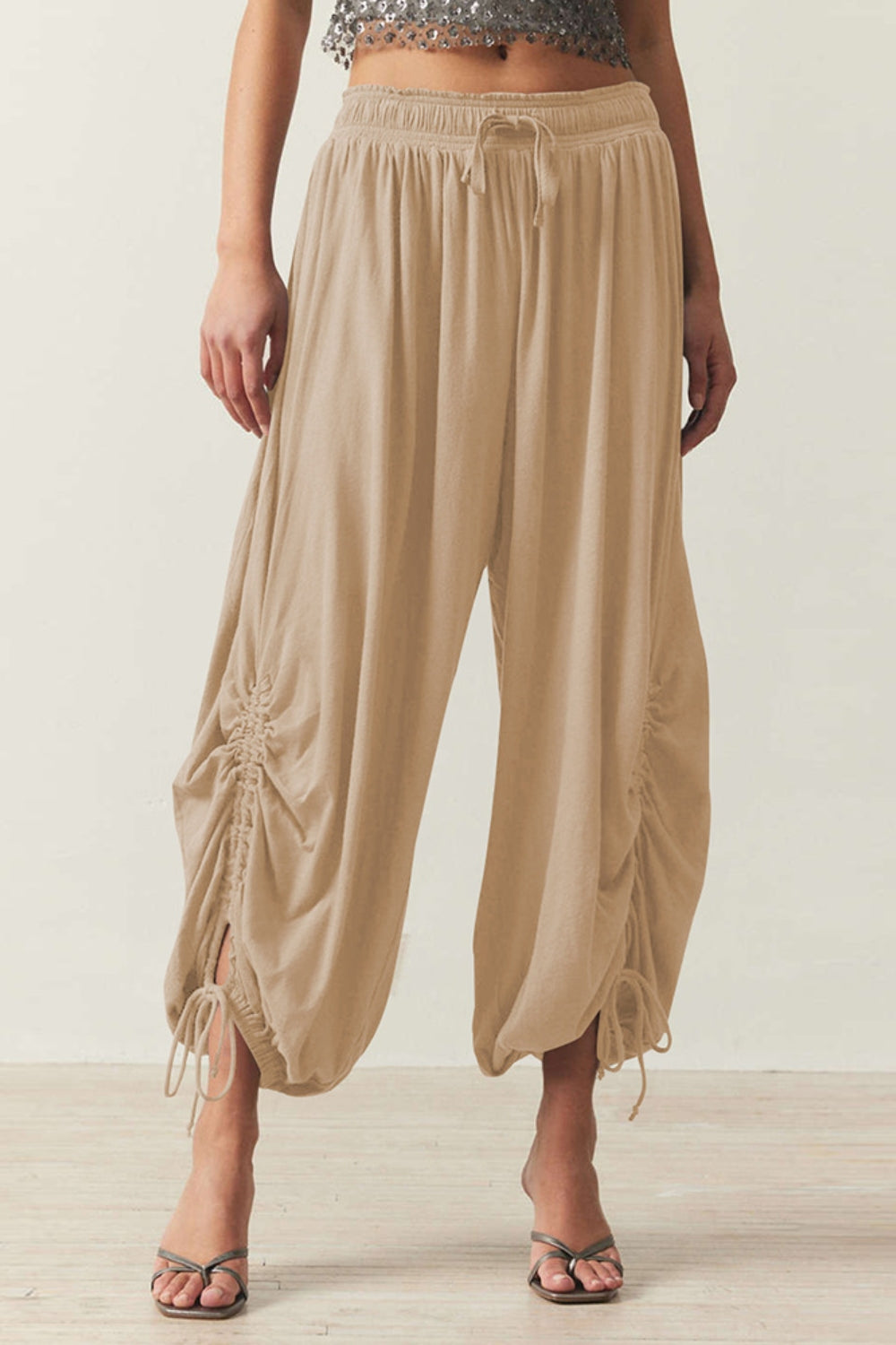 Drawstring Ruched Pants - Charming Charlie