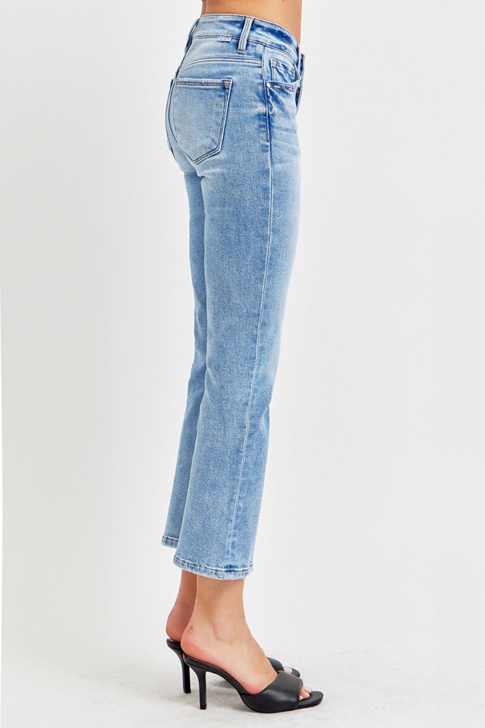 RISEN Full Size Low Rise Crop Slim Straight Jeans - Charming Charlie