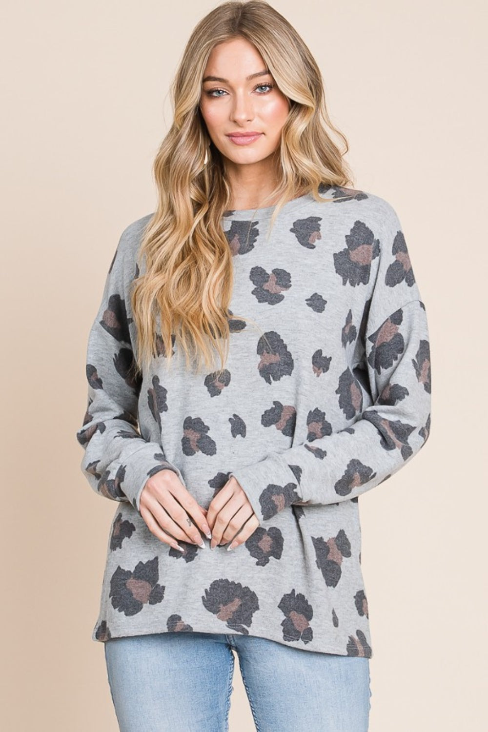 BOMBOM Leopard Drop Shoulder T-Shirt - Charming Charlie