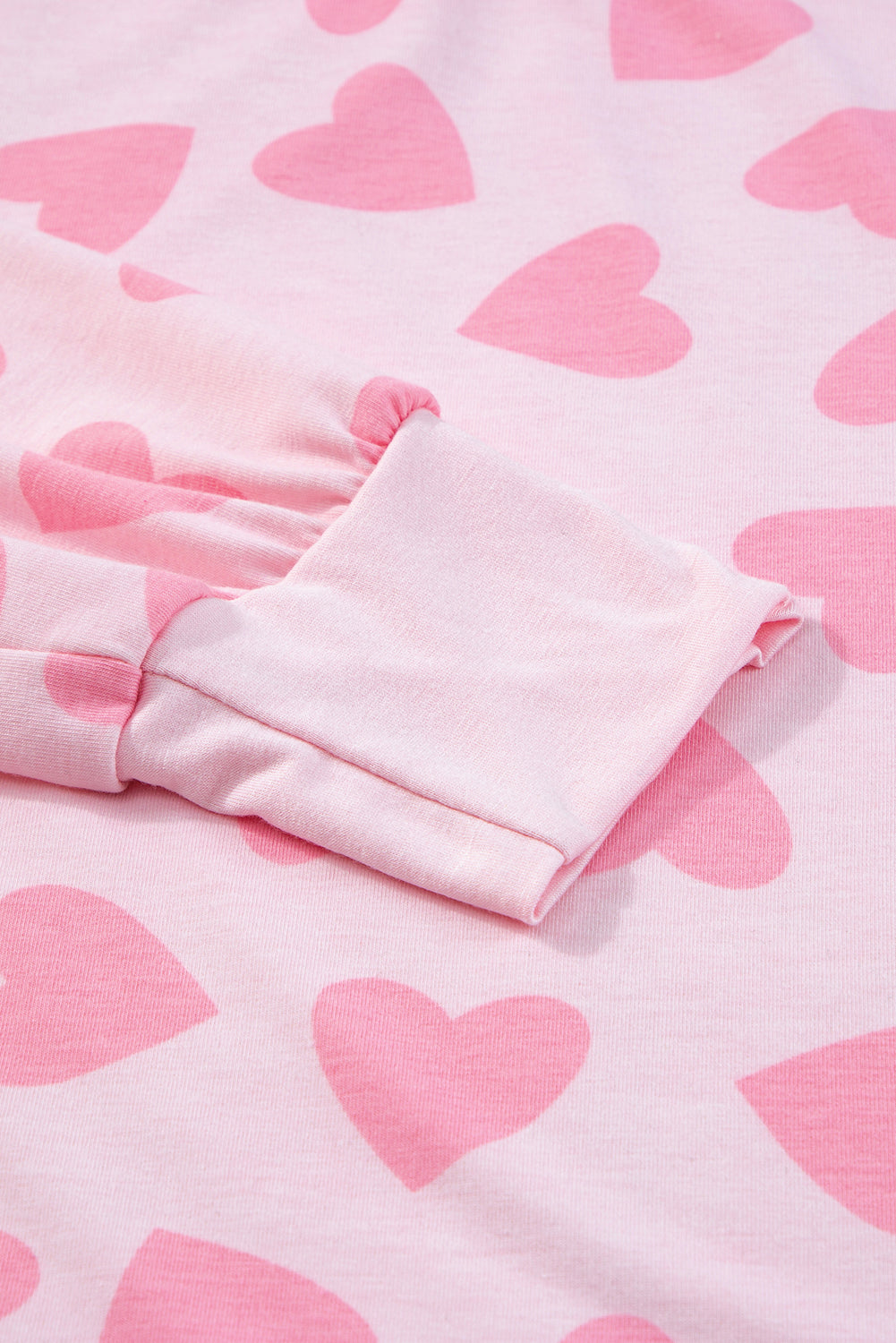 Heart Print Long Sleeve Top and Shorts Lounge Set - Charming Charlie