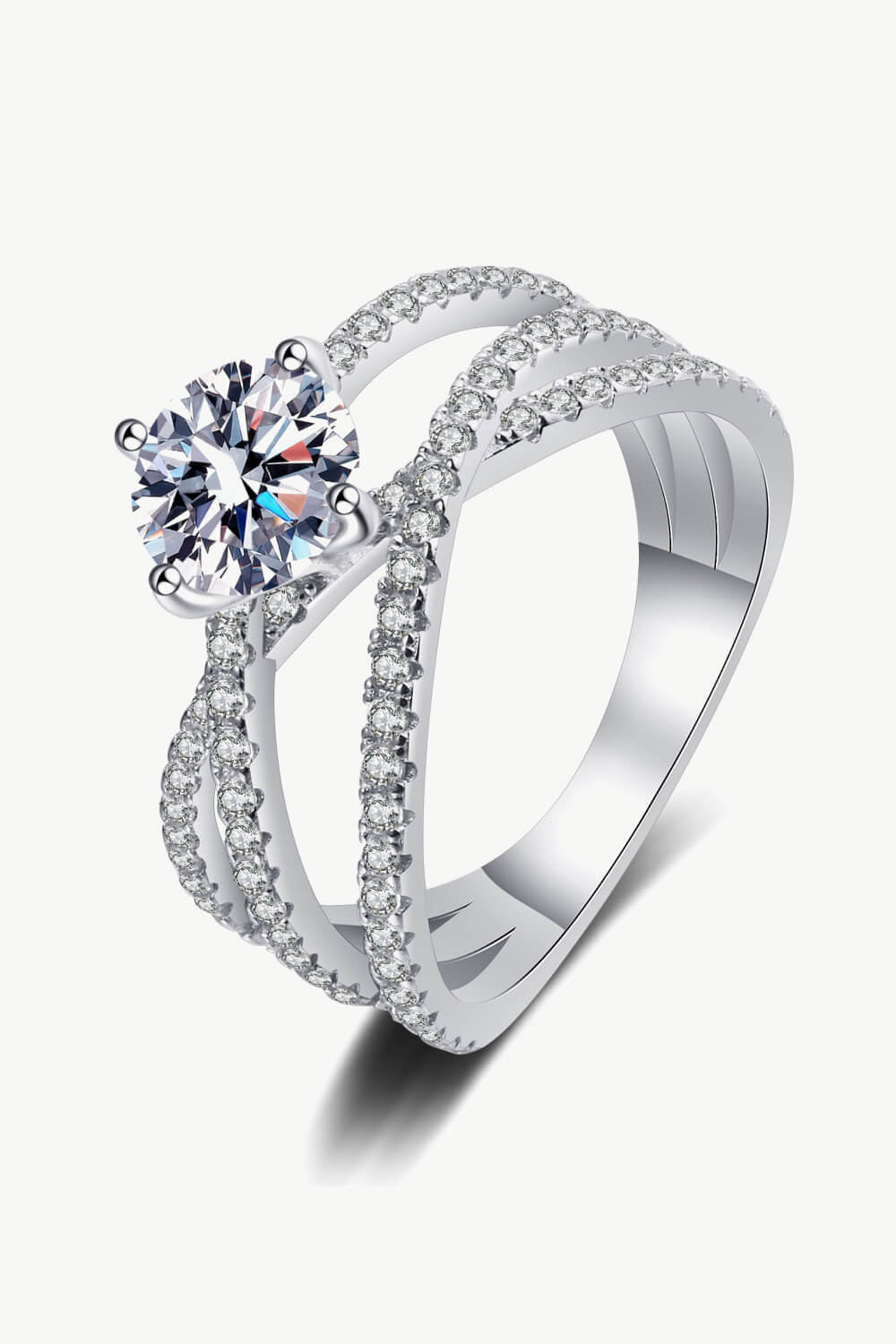 1 Carat Moissanite Crisscross Ring - Charming Charlie