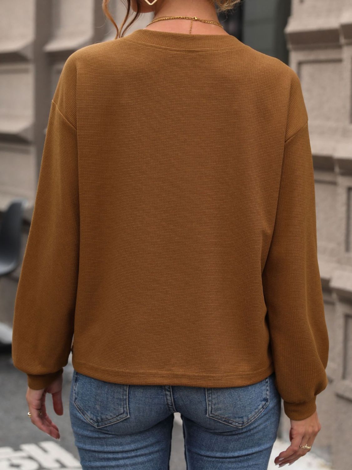 V-Neck Long Sleeve Top - Charming Charlie