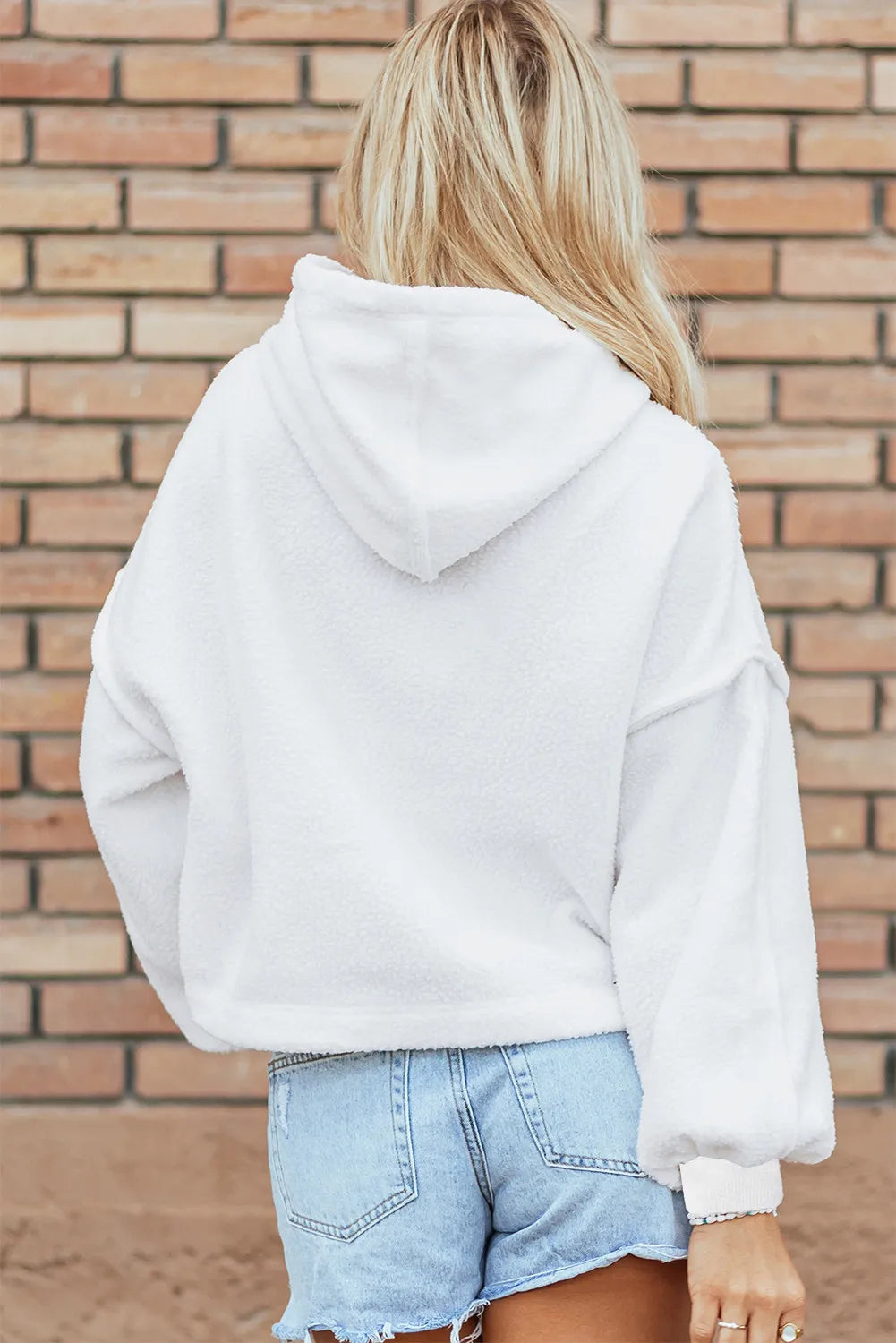 Exposed Seam Long Sleeve Hoodie - Charming Charlie