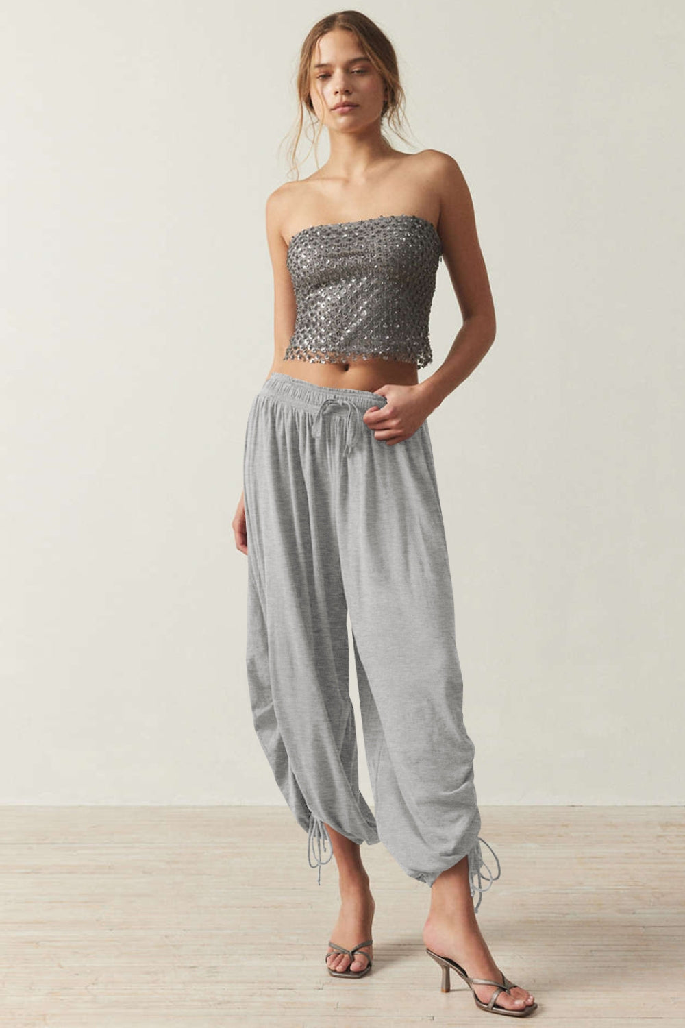 Drawstring Ruched Pants - Charming Charlie
