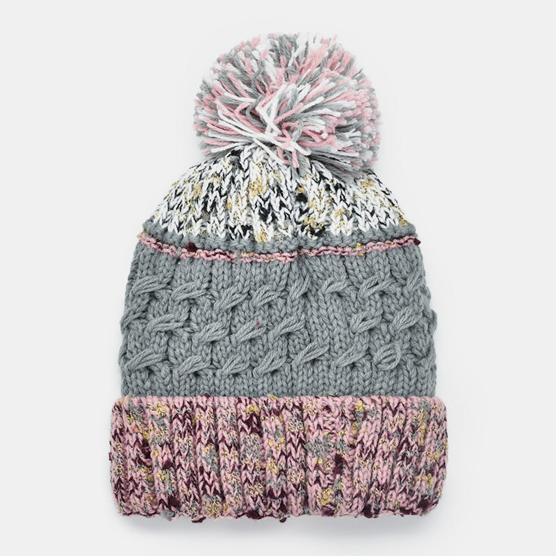 Contrast Thermal Hat with Pompom - Charming Charlie