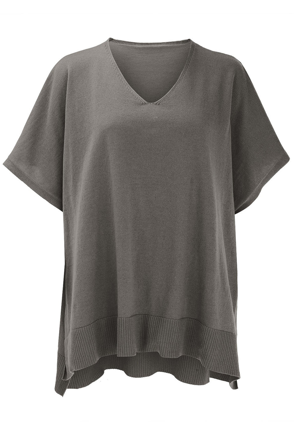 Slit V-Neck Half Sleeve Knit Top - Charming Charlie