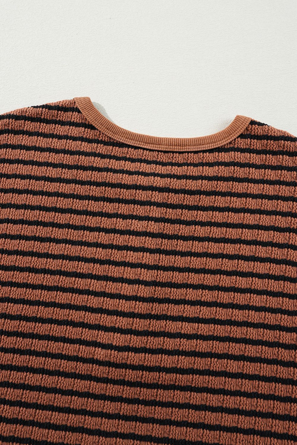 Striped Half Button Long Sleeve Blouse - Charming Charlie