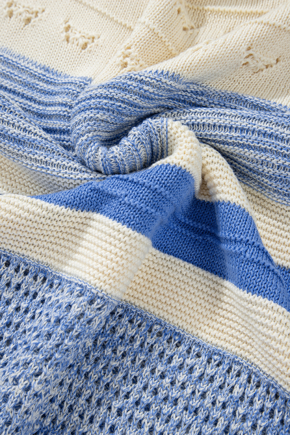Contrast Round Neck Long Sleeve Sweater - Charming Charlie