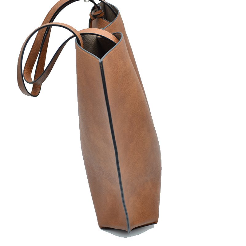 Reversible Faux Leather Tote Bag Vegan Tassel Handbag - Tote Bag