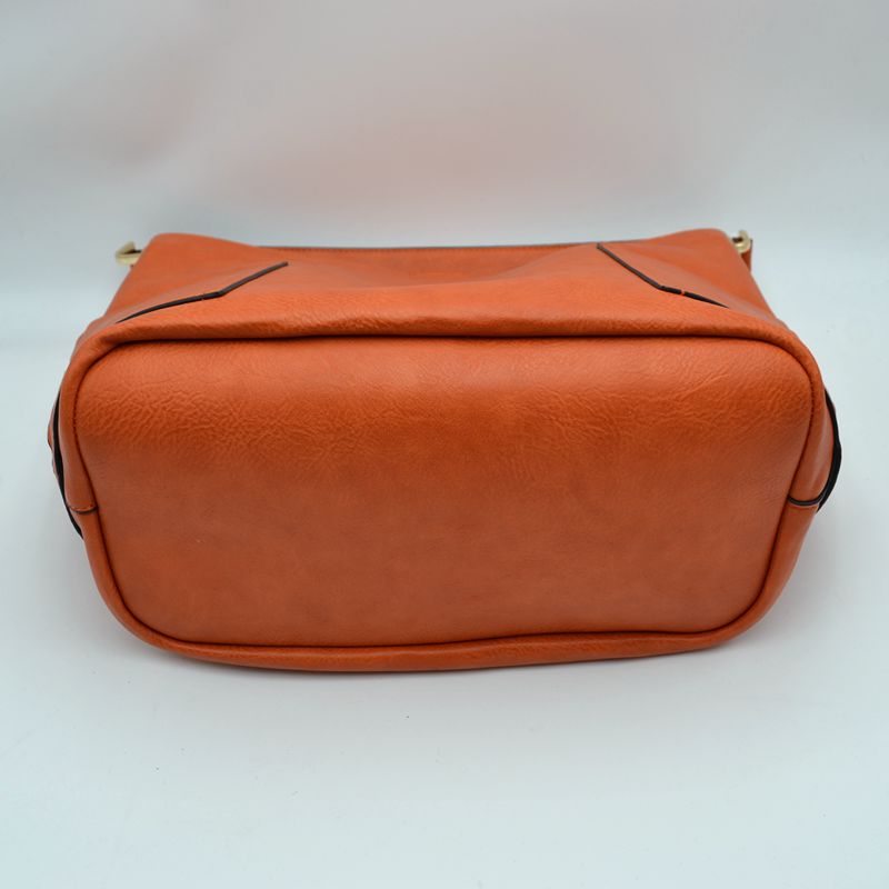 2-in-1 Chic Satchel Side Pocket Bucket Bag with Long Strap - Tote Bag