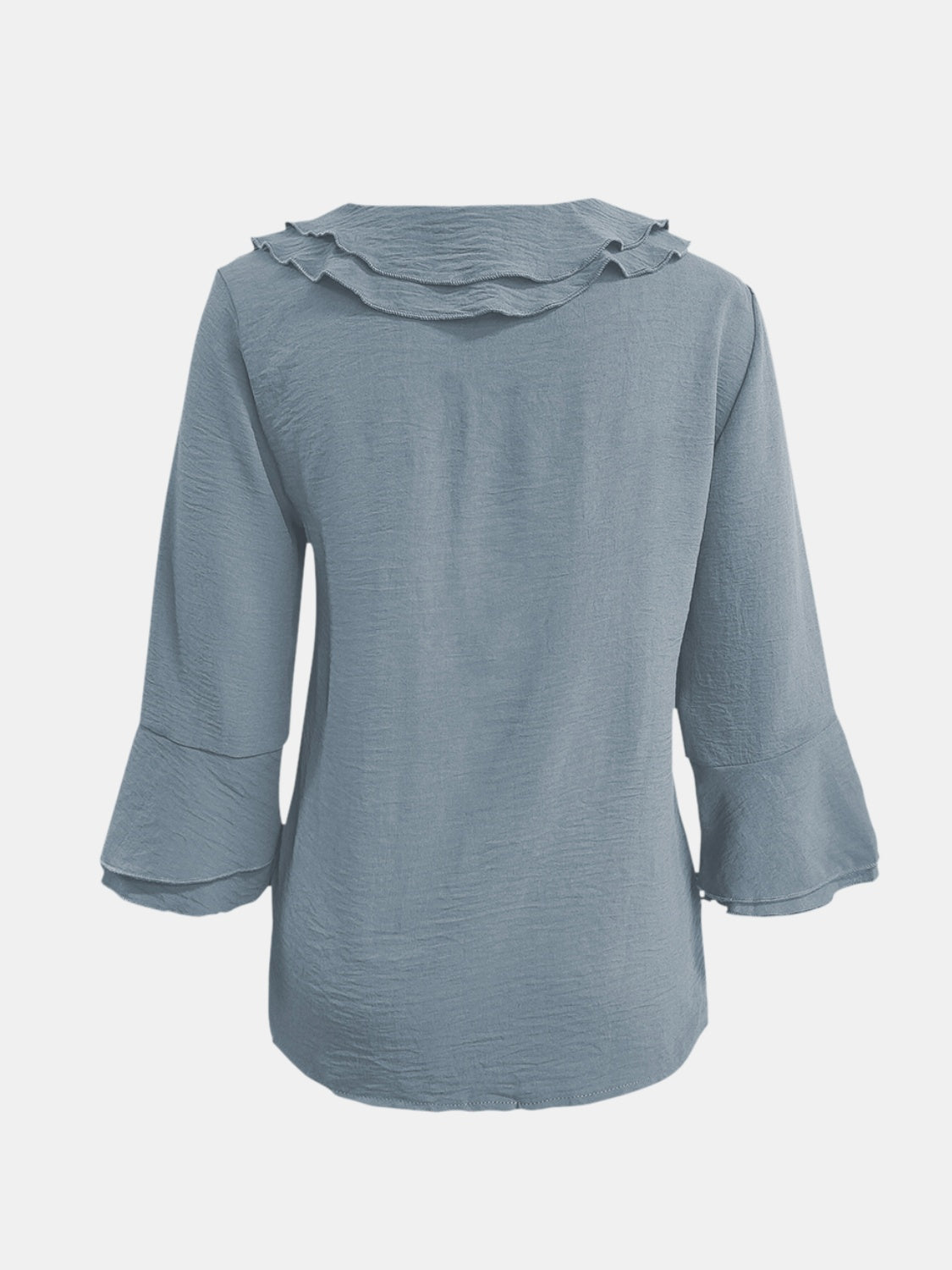 Full Size Ruffled V-Neck Flounce Sleeve Blouse - Charming Charlie