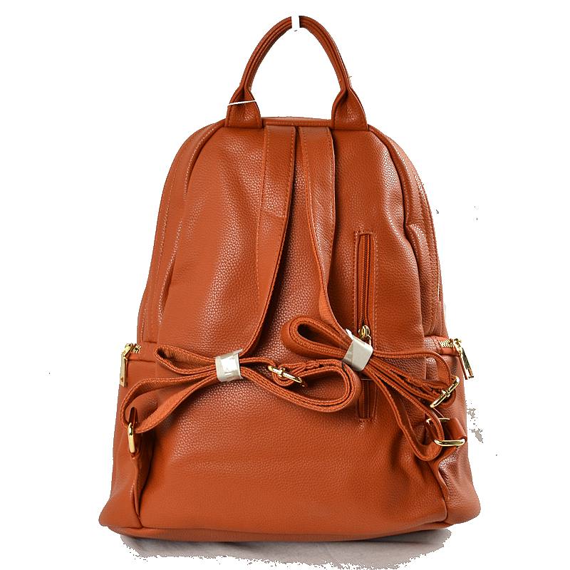 Elegant Soft PU Leather Bag Casual Shoulder Women’s Backpack - Backpacks