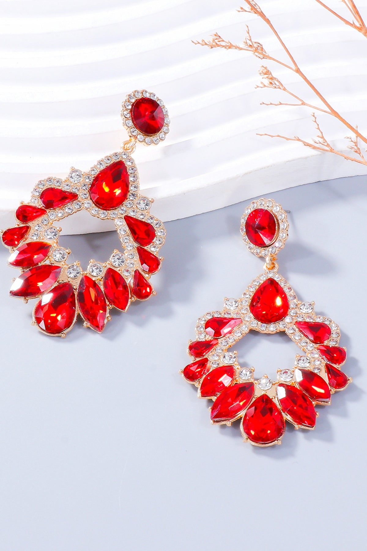 Alloy Rhinestone Dangle Earrings - Charming Charlie