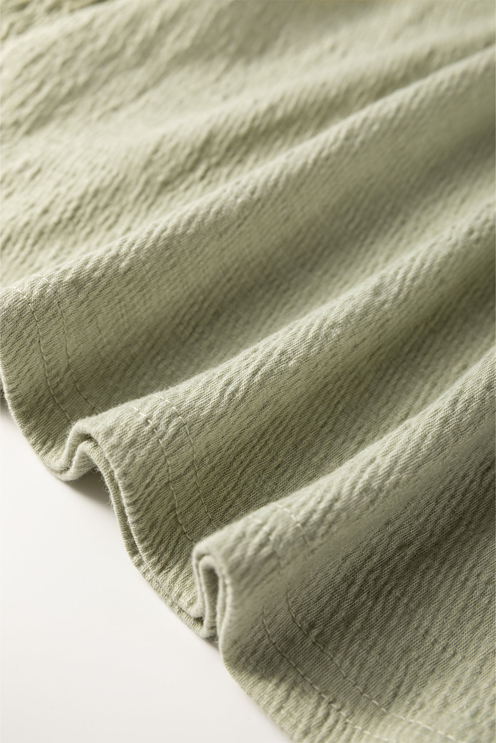 Textured Round Neck Three-Quarter Sleeve Blouse - Charming Charlie