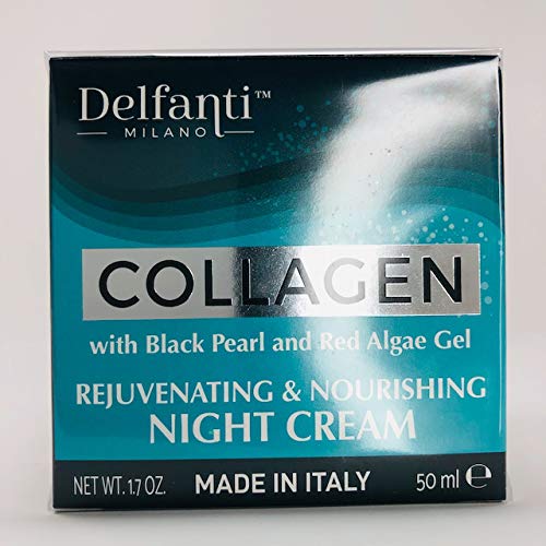 Delfanti-Milano • COLLAGEN REJUVENATING AND NOURISHING Night Cream • Face and Neck Moisturizer with BLACK PEARL and RED ALGAE GEL• Made in Italy - Charming Charlie