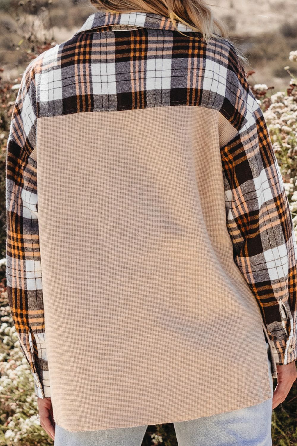 Plaid Button Up Long Sleeve Shacket - Charming Charlie