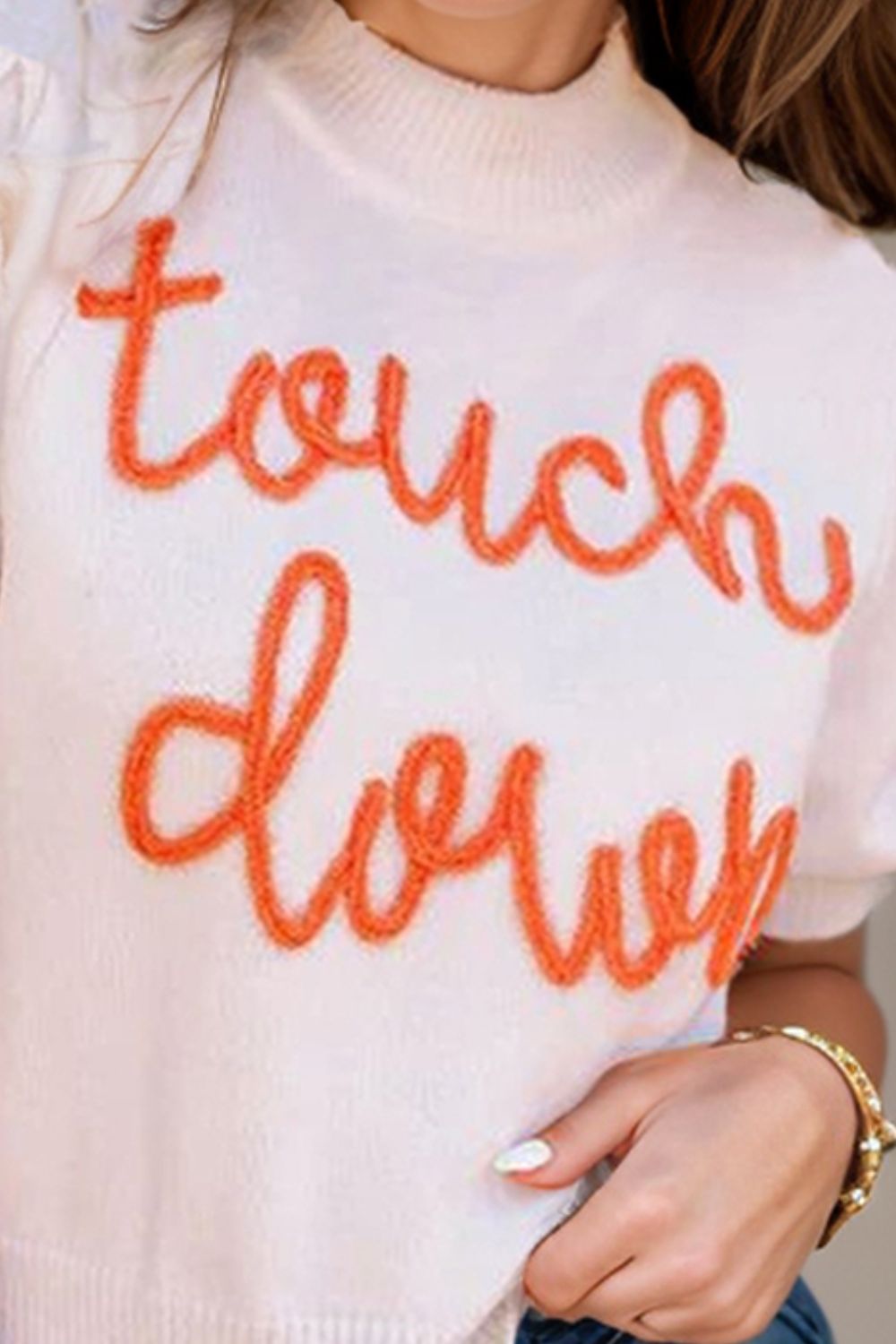 TOUCH DOWN Mock Neck Short Sleeve Knit Top - Charming Charlie