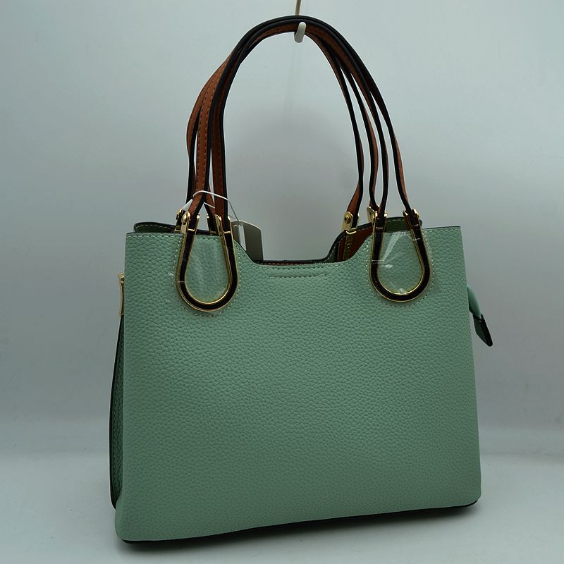 Textured Faux Leather Horseshoe Handle Women’s Tote Bag - Tote Bag