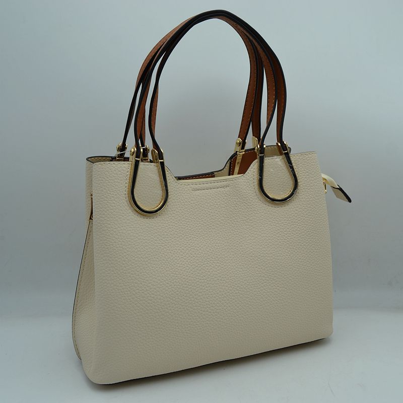 Textured Faux Leather Horseshoe Handle Women’s Tote Bag - Tote Bag